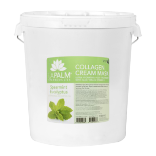 La Palm, Collagen Cream Foot Mask, Spearmint Eucalyptus, 5Gal KK